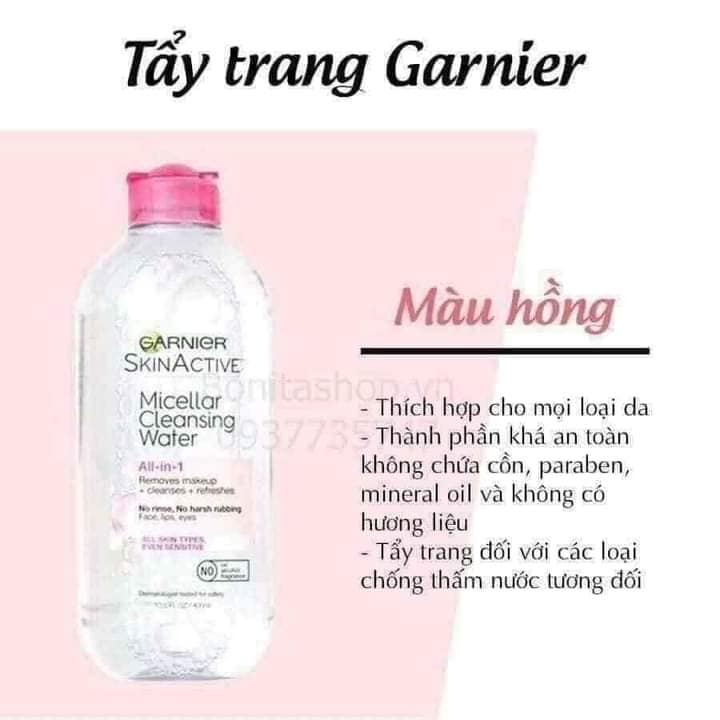 [Loại 400Ml] Nước Tẩy Trang Garnier Skinactive Micellar Cleansing