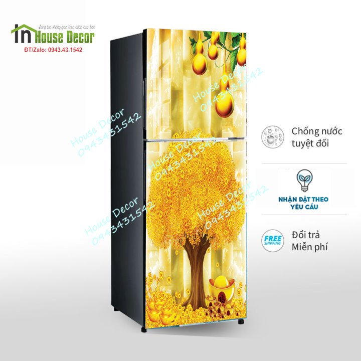 Decal dán tủ lạnh chuyên dụng siêu đẹp Cây Tiền. Giấy dán tủ lạnh siêu bền nhiều mẫu  HÀNG CAO CẤP - ct18