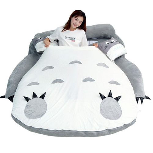 Giường bệt Totoro Ghế lười tatami cute làm giường hoặc ghế đều được rất êm ái Đệm Ngủ Đệm Lười Hình Thú Ghế lười gấu dâu bảo hành 36 tháng