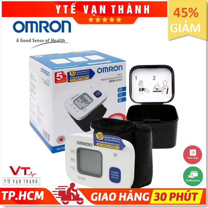 ✅ [Chính Hãng Dksh] Máy Đo Huyết Áp Cổ Tay: Omron Hem - 6161 - Vt0010 [ Y Tế Vạn Thành ]