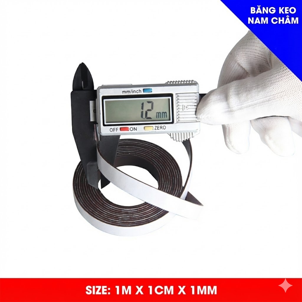 Băng keo nam châm dẻo có keo dán 3M làm giáo cụ dạy học bảng tên ghi thông tin lên bảng từ tủ lạnh rèm cửa sổ