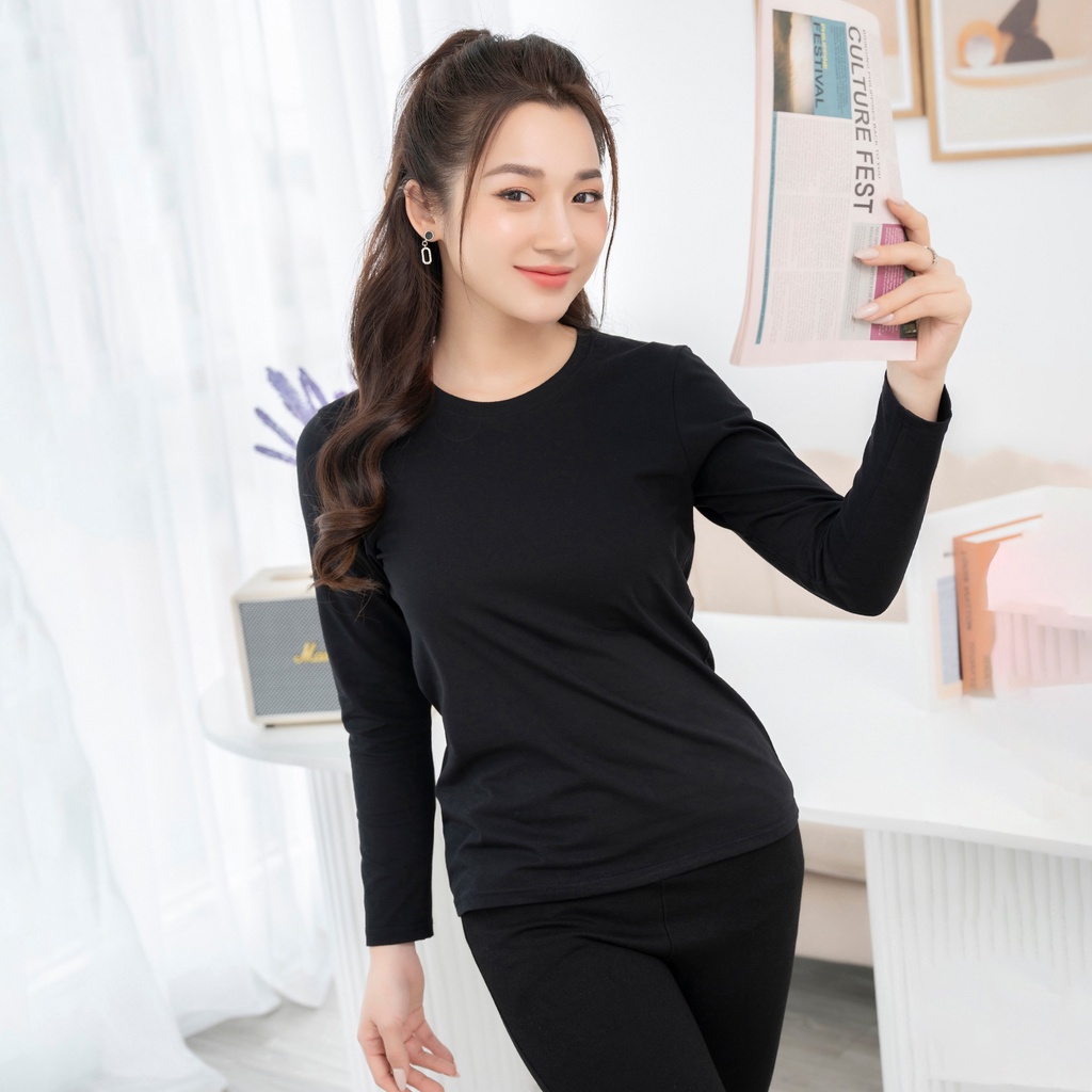 Áo nữ tay dài thun lạnh giữ nhiệt ôm body dáng đẹp cao cấp