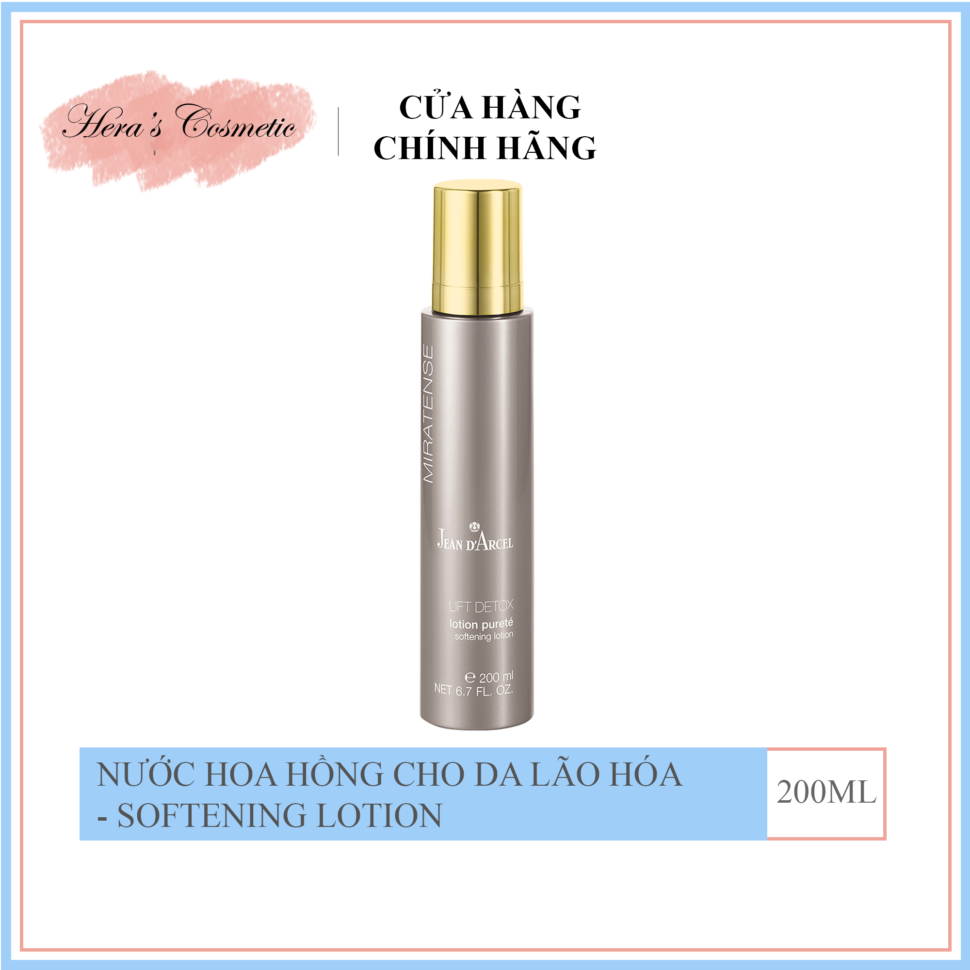 Nước Hoa Hồng Cho Da Lão Hoá 200Ml Dịu Nhẹ Cho Da Jean D’arcel