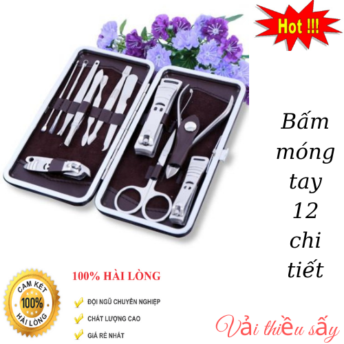 Bộ cắt móng 12 món-Bộ kìm cắt móng tay – Bộ kìm bấn móng tay 12 chi tiết