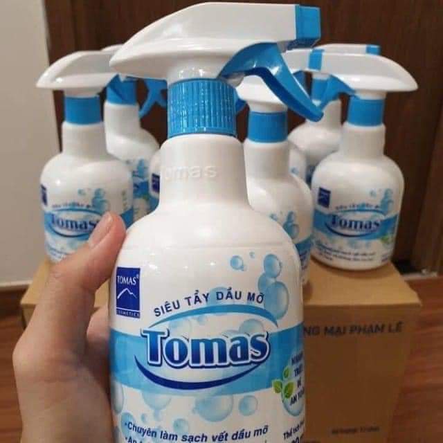 Siêu Tẩy Dầu Mỡ TOMAS siêu tẩy canxi Hàng Chính Hãng 500ml Tẩy rửa hút mùi xoong nồi vách kính bàn b