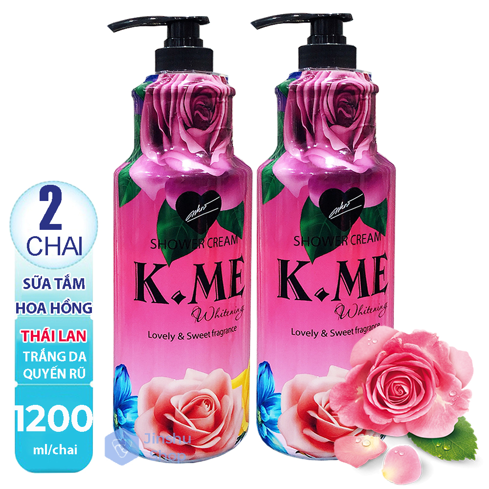 [Hcm][ Quyến Rũ Trắng Da ] Combo 02 Chai (1200Ml) Sữa Tắm Trắng Hương Hoa Hồng K.me Thái Lan (Date: 36 Tháng)