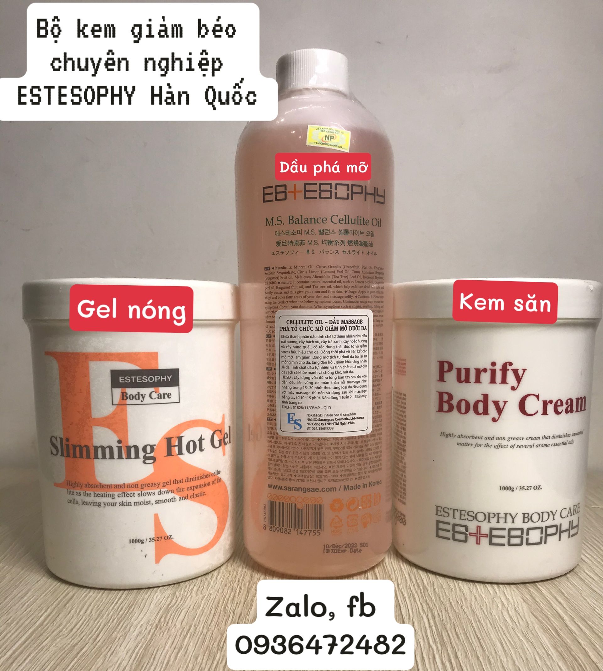 [Hcm]Bộ Kem Giảm Béo Chuyên Nghiệp Estesophy Hàn Quốc