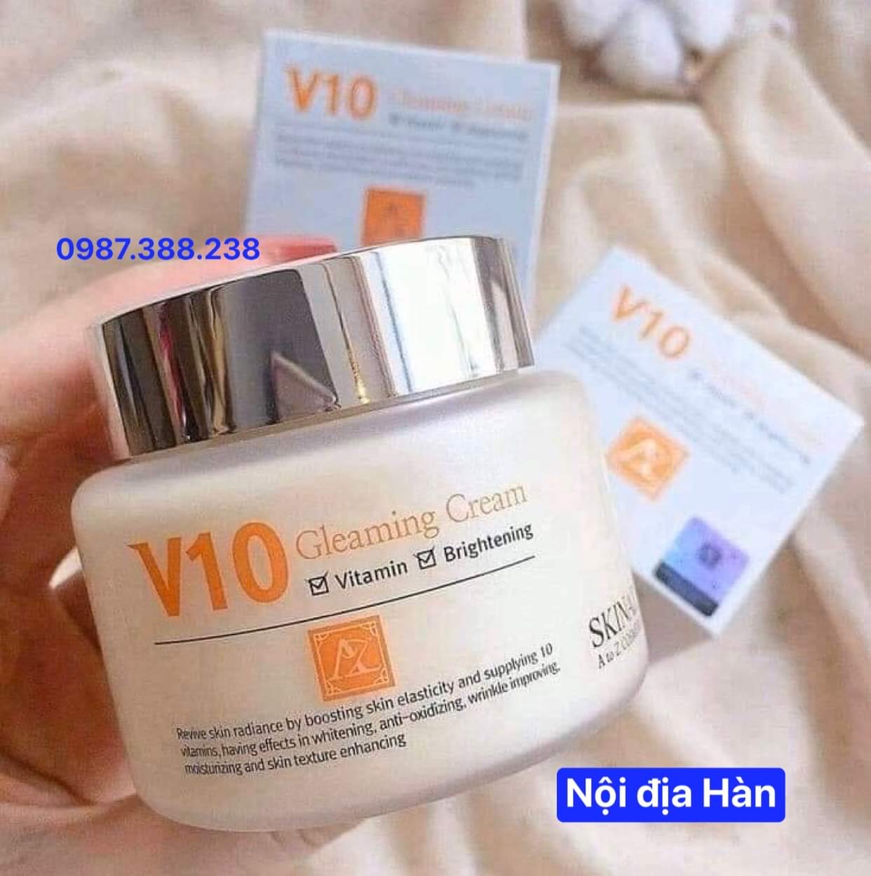 Kem Dưỡng Trắng Da Chống Lão Hoá V10 Skinaz Nội Địa Hàn Quốc 100Ml