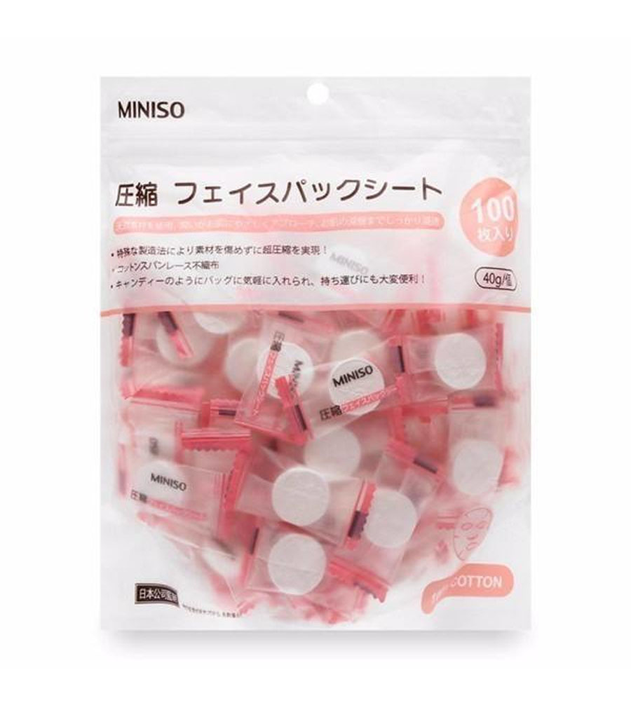 Mặt nạ nén Miniso 100 viên Nhật Bản nhỏ gọn xinh xinh vô cùng tiện lợi dễ dàng đem theo mọi lúc mọi nơi