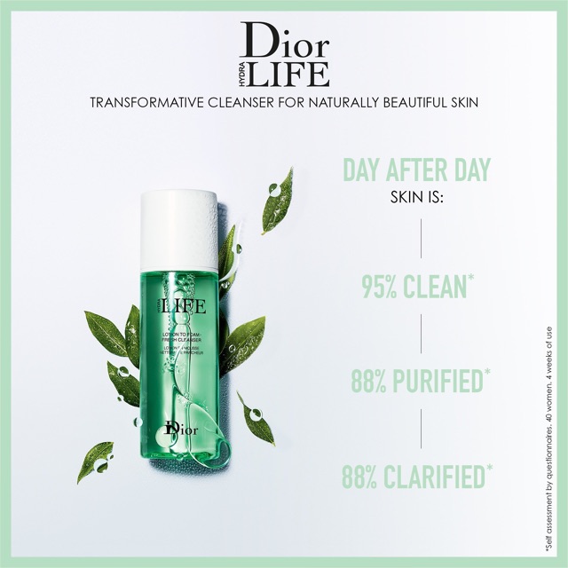 [HCM]SỮA RỬA MẶT DIOR HYDRA LIFE LOTION TO FOAM - 50ML - dành cho da thường và da dầu -  Được chiết xuất từ bạch trà giúp cho làn da được thanh lọc