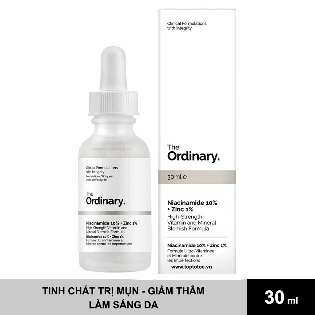 Tinh Chất Dành Cho Da Mụn Giảm Thâm The Ordinary Niacinamide 10% + Zinc 1%