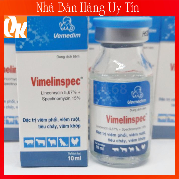 Combo 5 lọ Vime Linspec 10ml Thế Hệ Mới-Chích Gà Đá Bị Cựa Khò Khè Sỗ Mũi