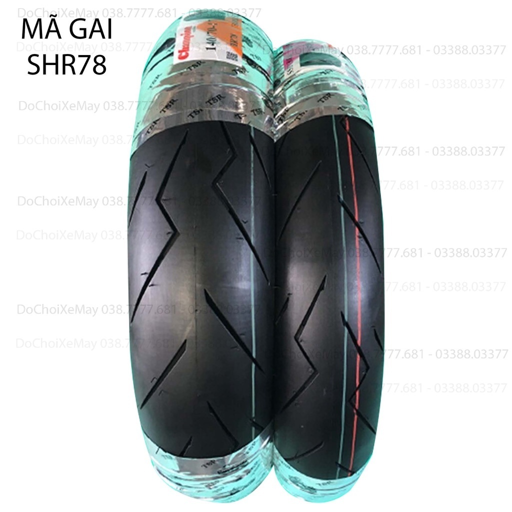 Vỏ lốp xe Champion gai Rosso Sport SHR78 tay ga bánh 14 Vision PCX Vario Click Mio đủ Size . DoChoiX