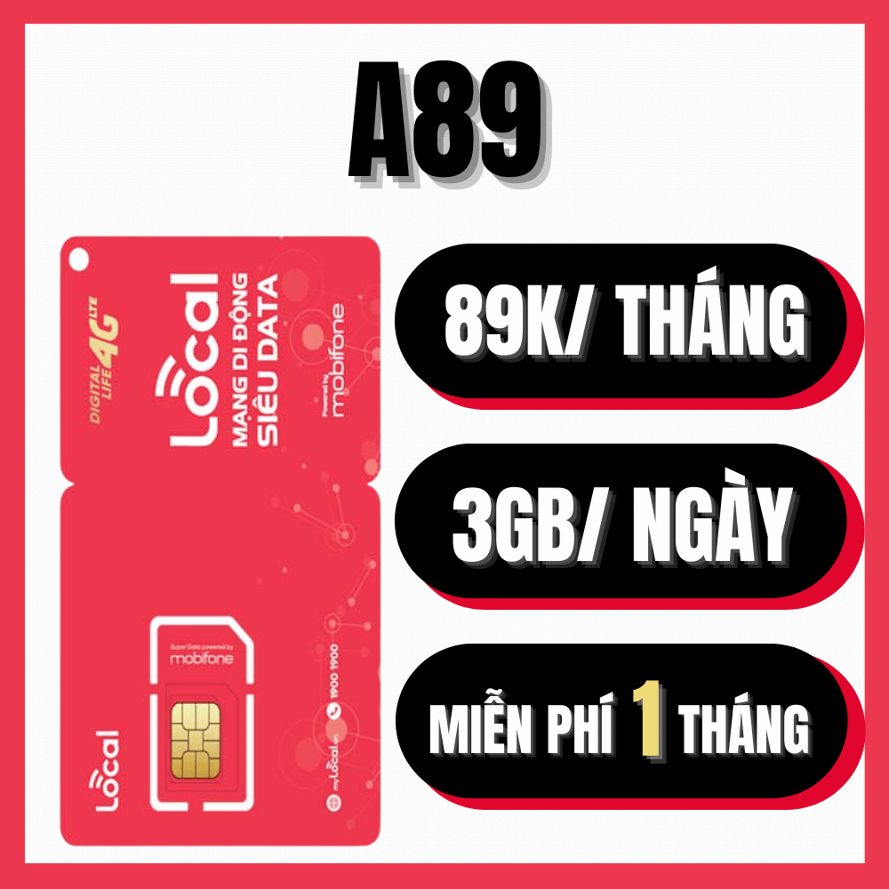 ( MIỄN PHÍ 1 THÁNG ĐẦU ) Sim 4G Mobifone LOCAL Siêu Data Tốc Độ Cao Tới 6GB/ngày + Miễn Phí 500 Phút