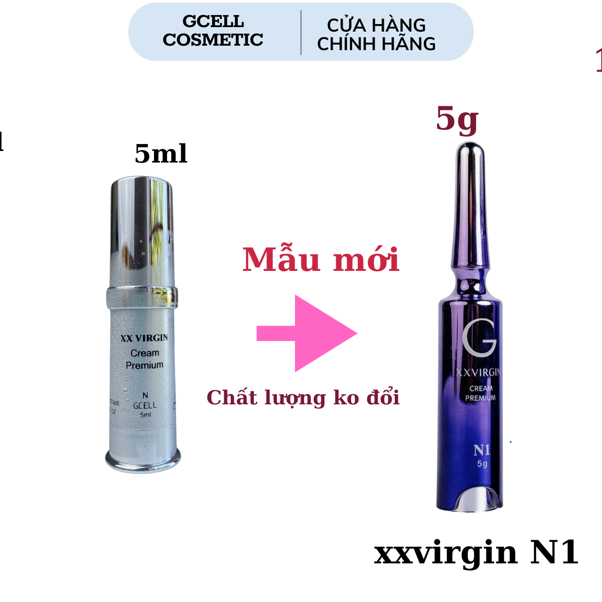 [Xxvirgin 5ml] Kem Làm Hồng Nhũ Hoa làm hồng vùng kín Xx virgin Gcell 5ml