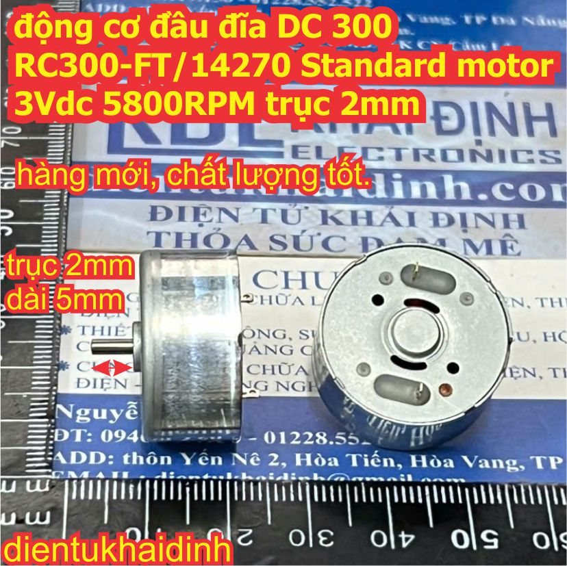 3 cái động cơ đầu đĩa DC 300 RC300-FT/14270 Standard motor 3Vdc 5800RPM trục 2mm kde3038