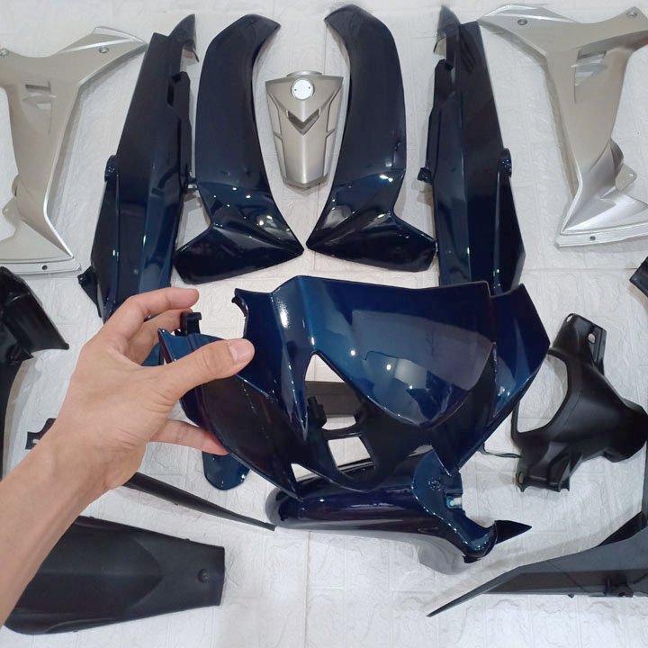 [TẶNG TEM] Dàn áo xe SIRIUS  nhựa ABS nguyên sinh cao cấp màu Xanh nhớt  phanh đĩa ỐC dàn áo SIRIUS
