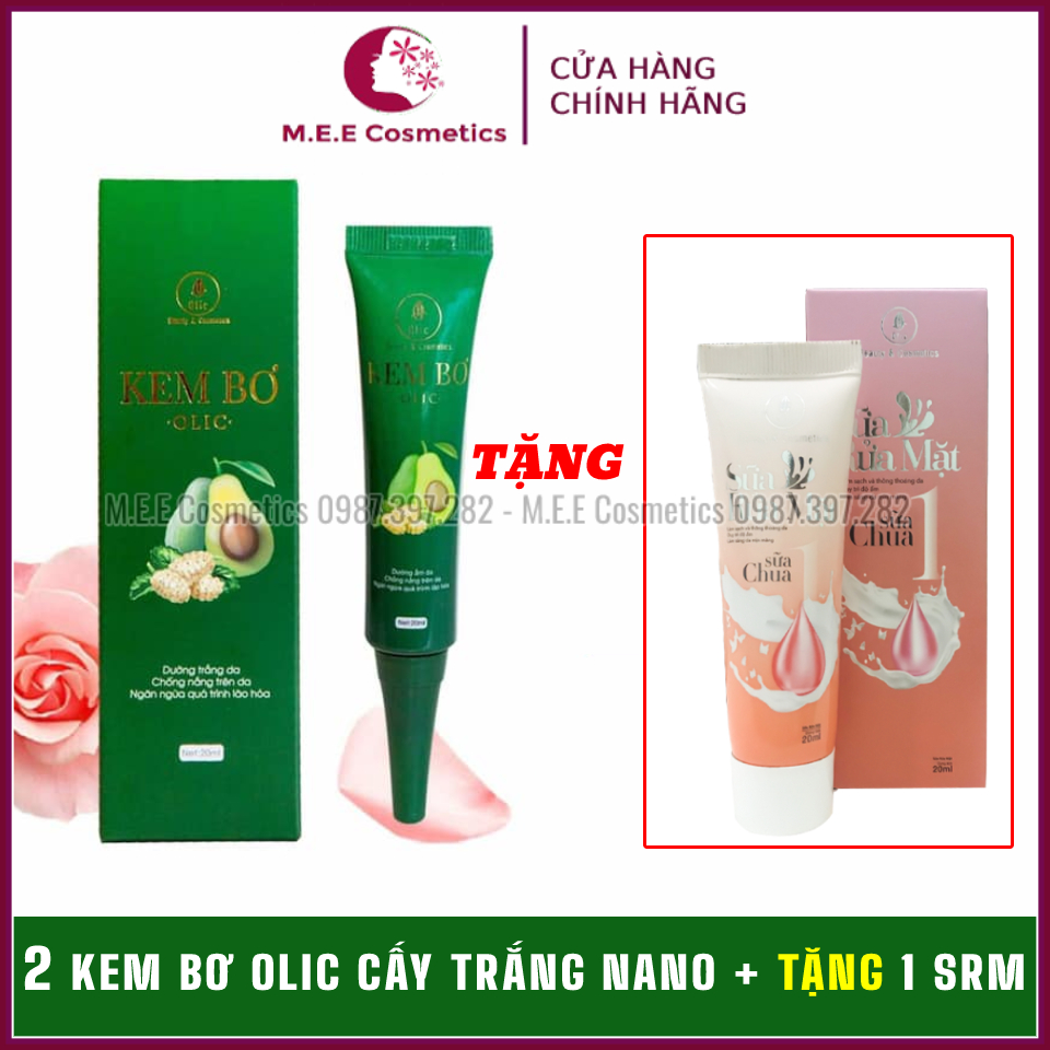 [ Chính Hãng ] Combo 2 Lọ Kem Bơ Olic Cấy Trắng Nano 3In1 Chính Hãng Thay Thế Kem Nền Kem Chống Nắng. Da Trắng Sáng Tự Nhiên