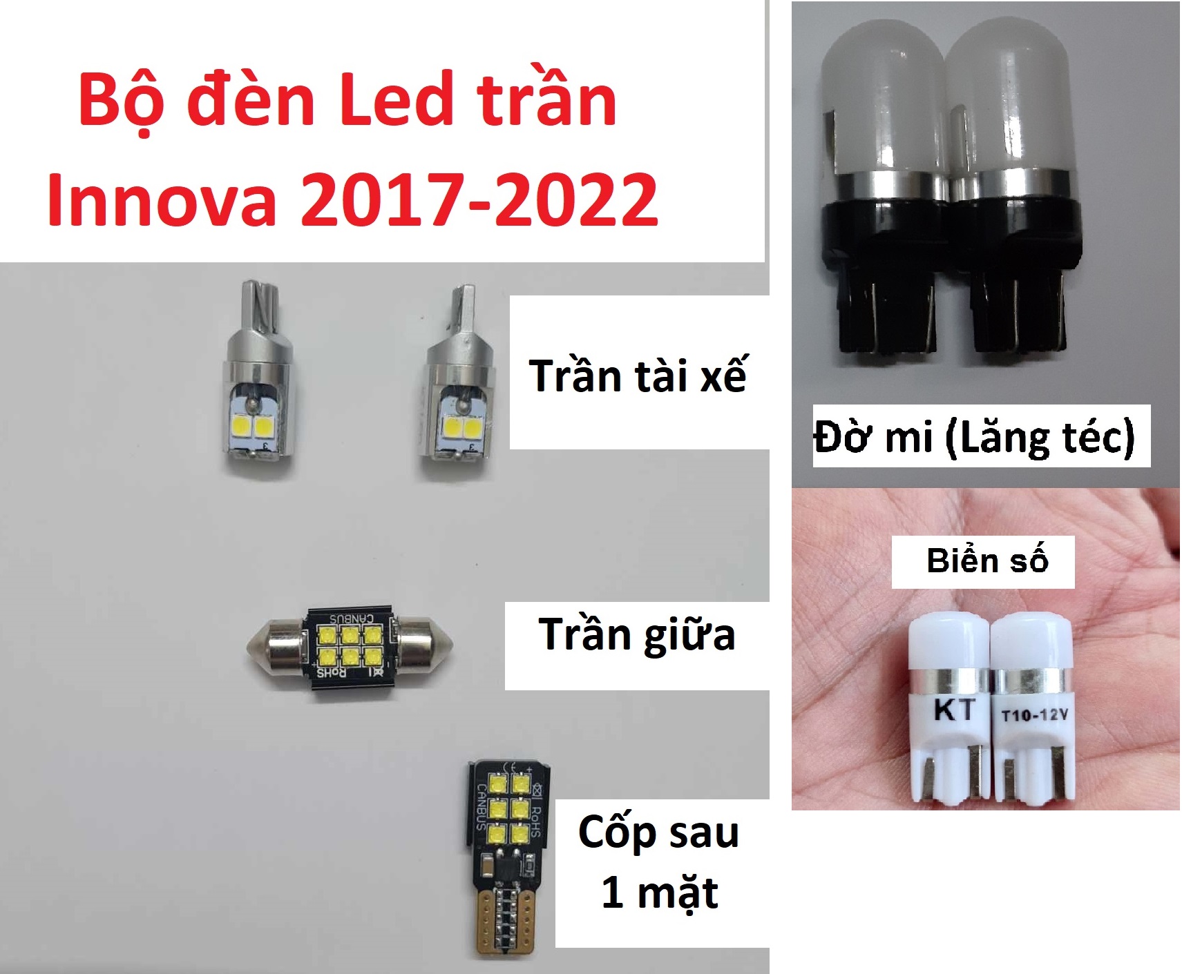 Bộ đèn led nội thất Innova 2017 2018 2019 2020 2021 2022 bộ đèn led trần