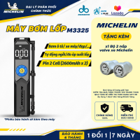 [Chính Hãng Michelin] Máy bơm lốp Ô TÔ Xe Máy M3325 Dùng Pin (2600mAh x 2) 74W tự động ngắt đo áp suất lốp BH 6 Tháng