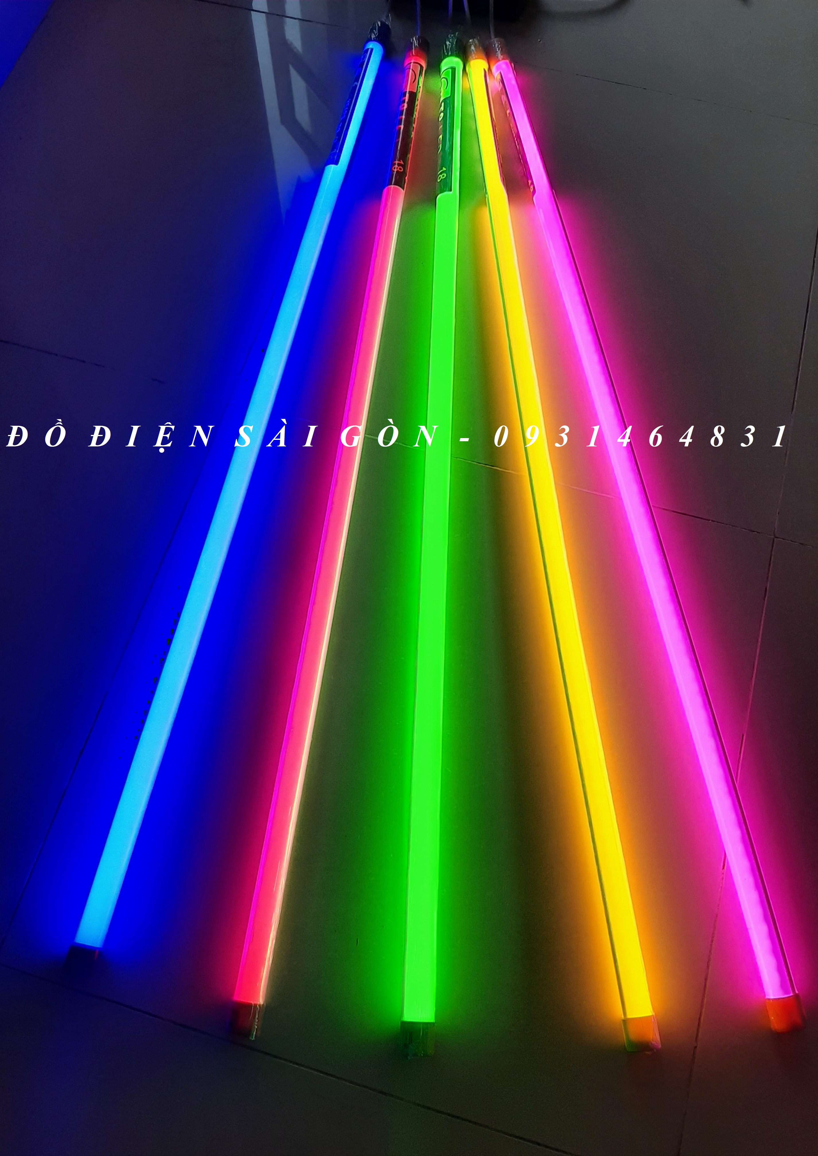 Bóng Đèn Led Tuýp Nhiều Màu 60cm - 1m2 Trang Trí Đèn Led 6 Tấc - 1.2m Các Màu (Đặt mua từ 2 bóng)