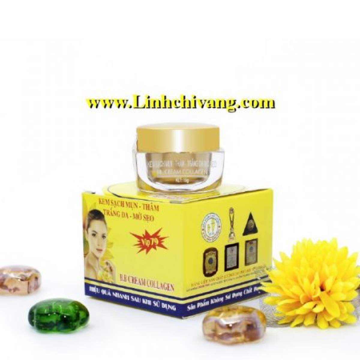 [HCM]KEM MỤN - THÂM - TRẮNG DA- MỜ SẸO LINH CHI VÀNG 15G