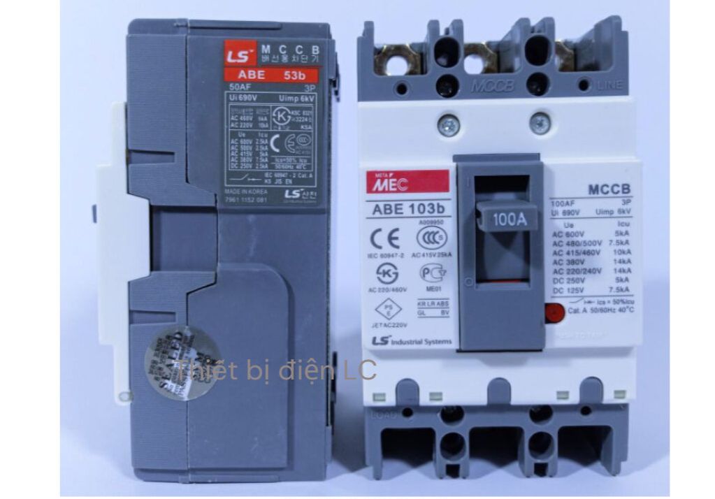 Aptomat Khối 3 Pha LS ABE103b 3P (30A / 40A /50A / 60A / 75A / 100A) MCCB LS MetaMEC 30A~100A