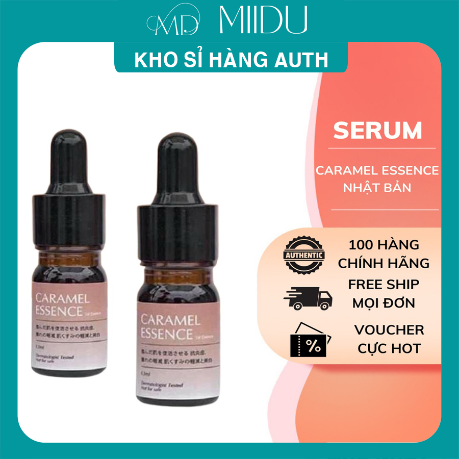 Serum mụn CARAMEL ESSENCE Nhật Bản chính hãng (lọ 5ml) giảm mụn mờ thâm sáng da mịn màng