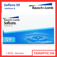 Bausch & Lomb  softlens 59 Monthly - 6lenses/6chiếc kính áp tròng 1 tháng không màu USA