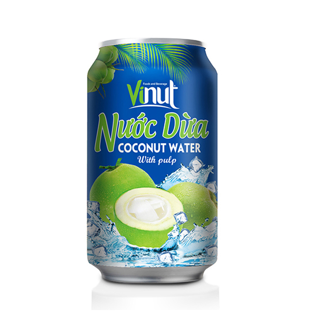 [KHAY 24 LON ]  Nước Dừa có cơm dừa Vinut 330ml
