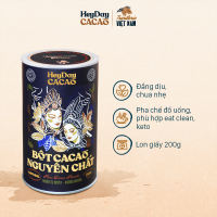 Bột Cacao Nguyên Chất Việt Nam 100% Dòng Natural Không Kiềm Hóa - Lon 200g - Heyday Cacao