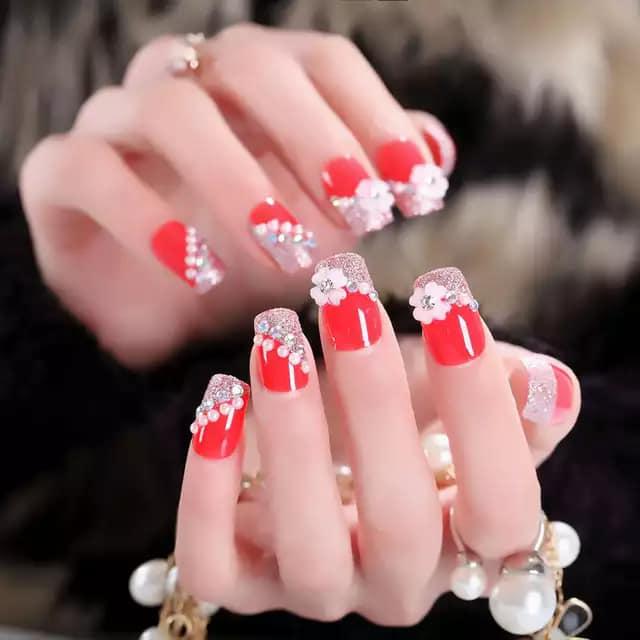 Bộ 24 Móng Tay Giả Nail Giả A35 (Keo Sẵn Sau Các Ngón Tay)