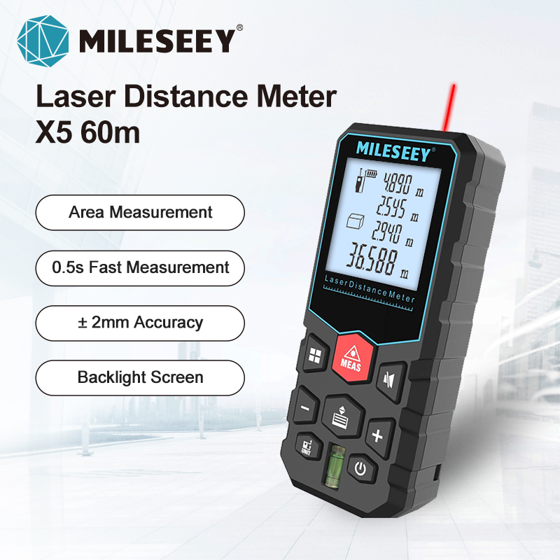 Mileseey Máy đo khoảng cách bằng tia laze X5 X6 40M 60M 100M để đo thể tích khoảng cách Công cụ đo b