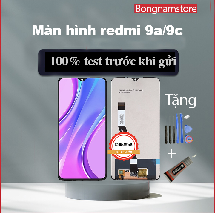 Màn hình Redmi 9A / Redmi 9C / Redmi 10A tặng kèm bộ sửa 8 trong 1 và keo dán Màn