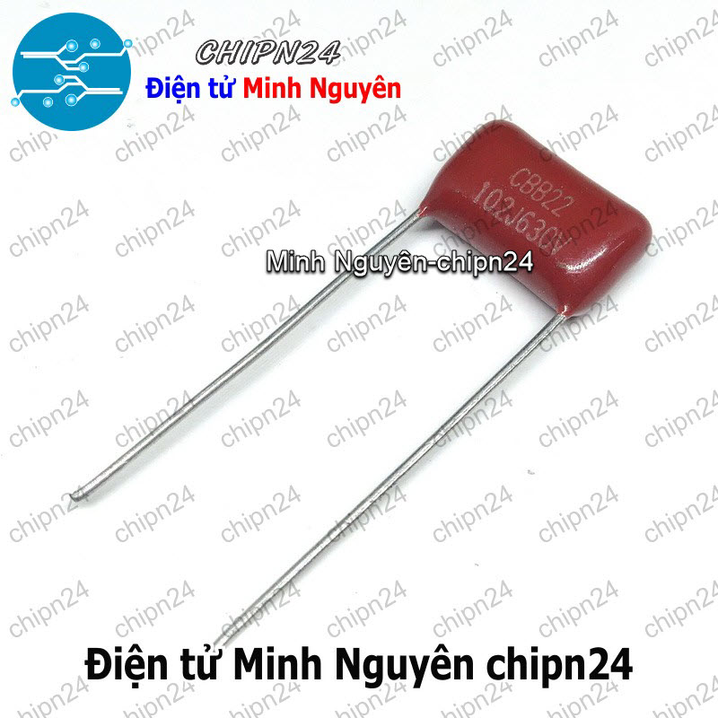 [5 con] (F234) Tụ CBB 630V 102J P=10mm (102 0.001uF 1nF) - HH005870