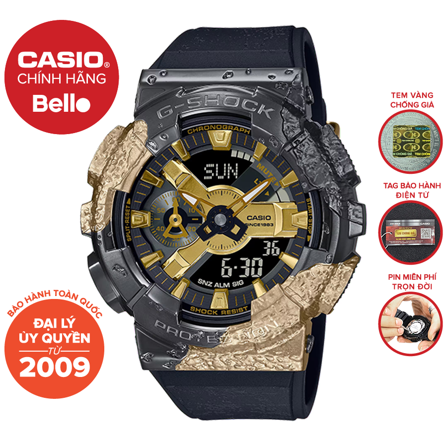 Đồng hồ nam dây nhựa G-Shock GM-114GEM-1A9DR chính hãng Bảo hành 5 năm Pin trọn đời