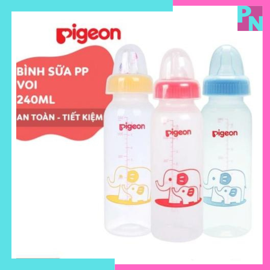 Bình sữa Pigeon bình sữa cho bé 240ml 120ml bình sữa cổ hẹp không BPA núm vú siêu mềm chống sặc chốn