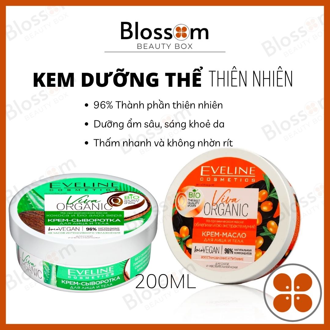 Kem Dưỡng Thể Hữu Cơ Eveline Body Cream Butter 200Ml