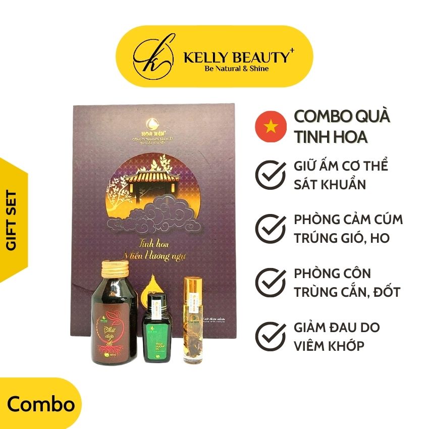Combo Hương Hoài Niệm HOA NÉN - phòng và hỗ trợ giảm đau lưng nhức mỏi tê thấp ho cảm cúm trặc gân | Kelly Beauty