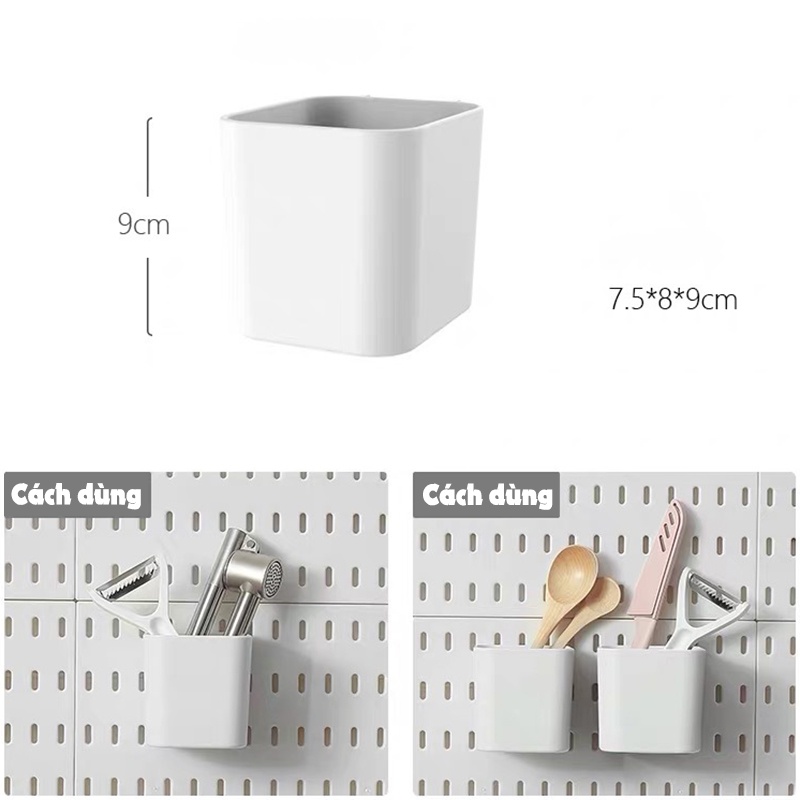 Kệ treo tường trang trí Pegboard để đồ decor góc học tập phòng bếp nhà tắm kèm phụ kiện đa năng  khô