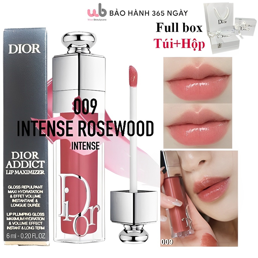 Son dưỡng Dior 009 Maximizer màu hồng đấtFull BoxIntense Rosewoodgiúp môi xinh tự nhiêncăng mọng.