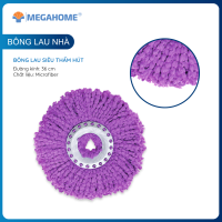 Bông lau nhà Megahome chất liệu microfiber thấm hút tốt mau khô dùng được cho tất cả cây lau xoay 360 độ