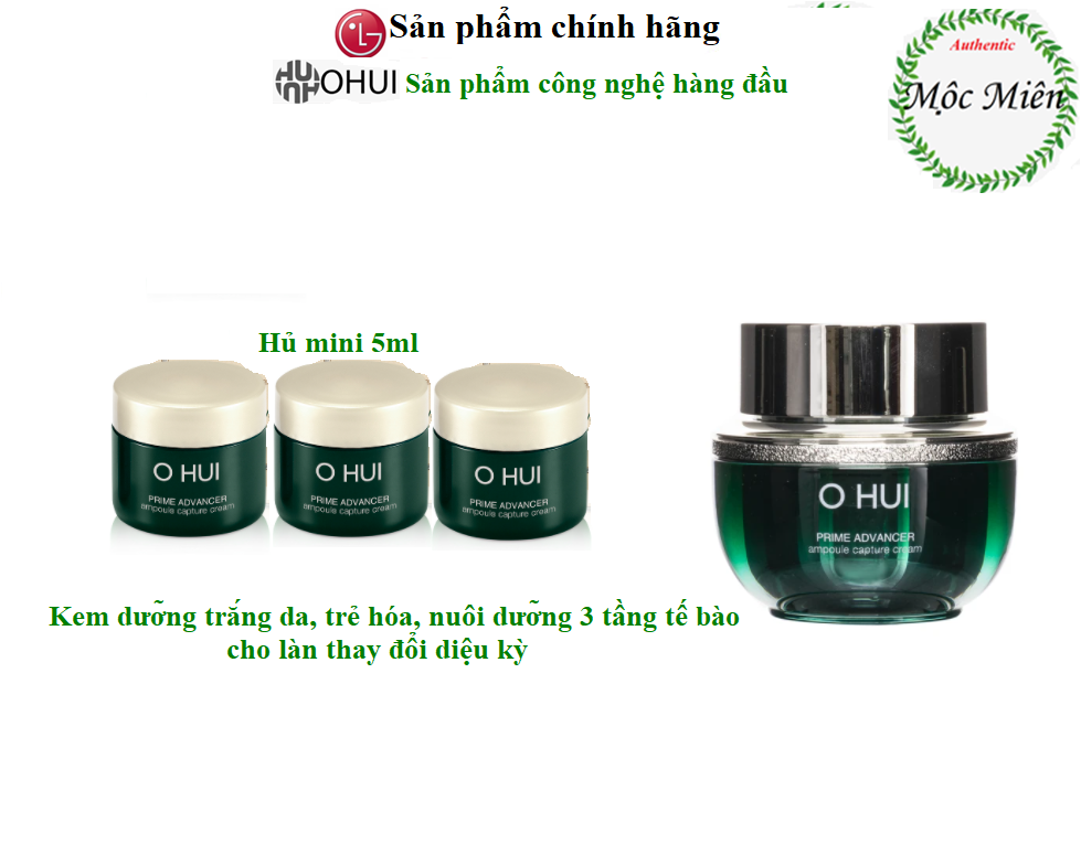 [Hcm]Kem Dưỡng Trắng Da Trẻ Hóa Ohui Xanh Prime Advancer Ampoule Capture Hủ 5 Ml