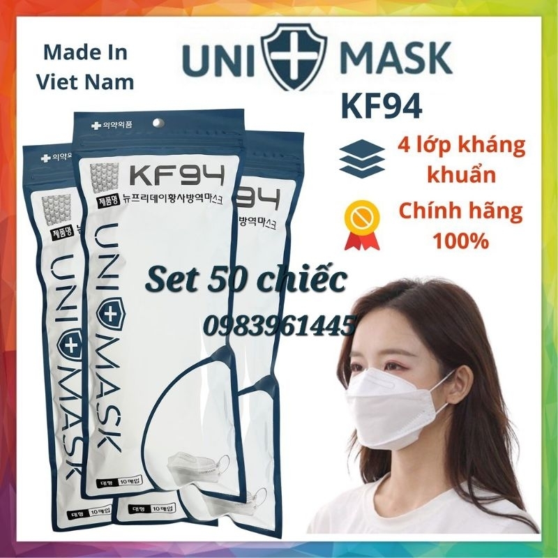 (Set 30 cái) Khẩu trang y tế 4D Mask KF94 Unimask