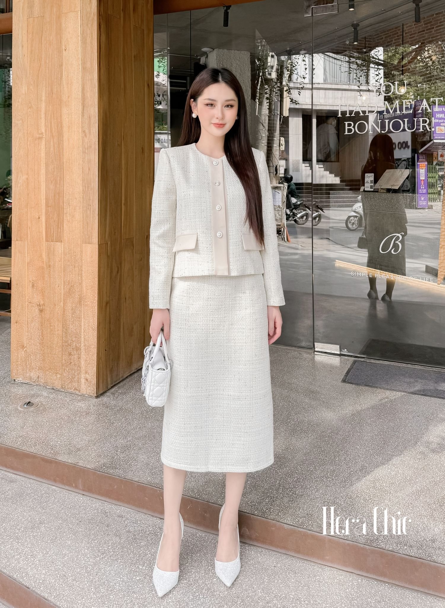 Dạ tweed dáng dài kèm đai (2 lớp) | Shopee Việt Nam