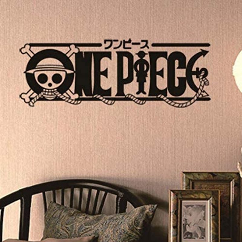 Decal Anime Logo One Piece - Decal Tranh Dán Tường Đảo Hải Tặc mẫu 6 - decal trang trí cao cấp AmySh
