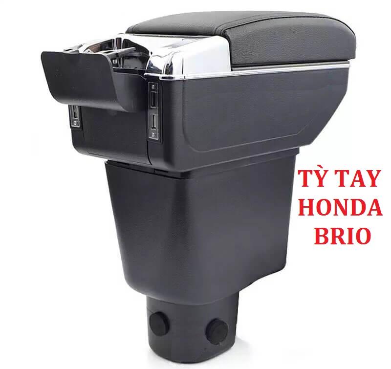 Bệ tỳ tay BRIO hộp tỳ tay theo xe Brio có 2 ngăn đựng đồ 7 cổng USB