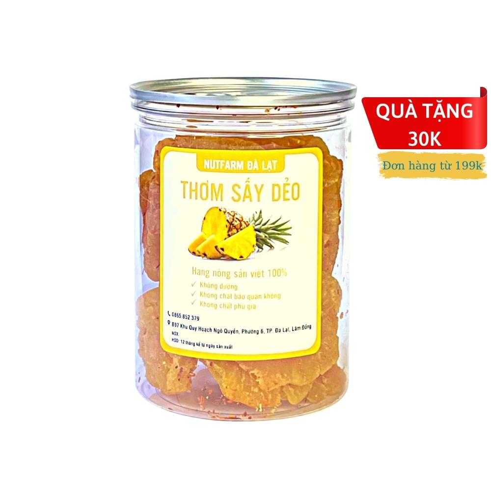 Thơm sấy muối ớt dứa sấy dẻo không đường 300gr NutiFarm đặc sản đà lạt