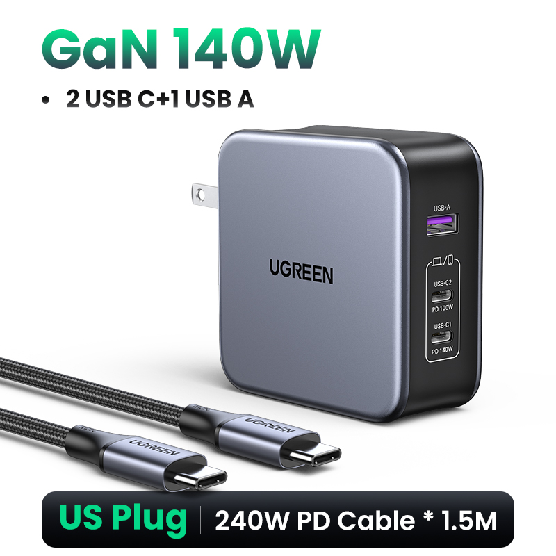 UGREEN 140W Củ sạc máy tính  điện thoại  Nexode Công nghệ GaN3 cổng Fast Charge SFC 2.0 for Samsung 