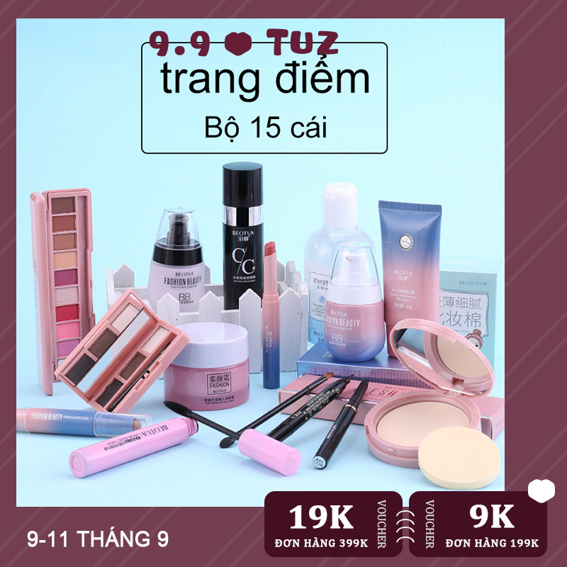 [Hcm]15Pcs Bioaoua Bộ Mỹ Phẩm Trang Điểm Hoàn Chỉnh Set Người Mới Bắt Đầu Không Thấm Nước Nữ Sinh Viên Trang Điểm Nhẹ Tự Nhiên